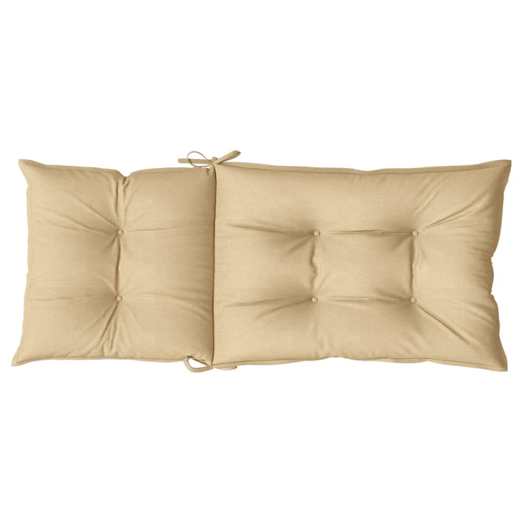 stolehynder med høj ryg 2 stk. 120x50x7 cm stof beige