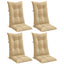 stolehynder med høj ryg 4 stk. 120x50x7 cm stof beige