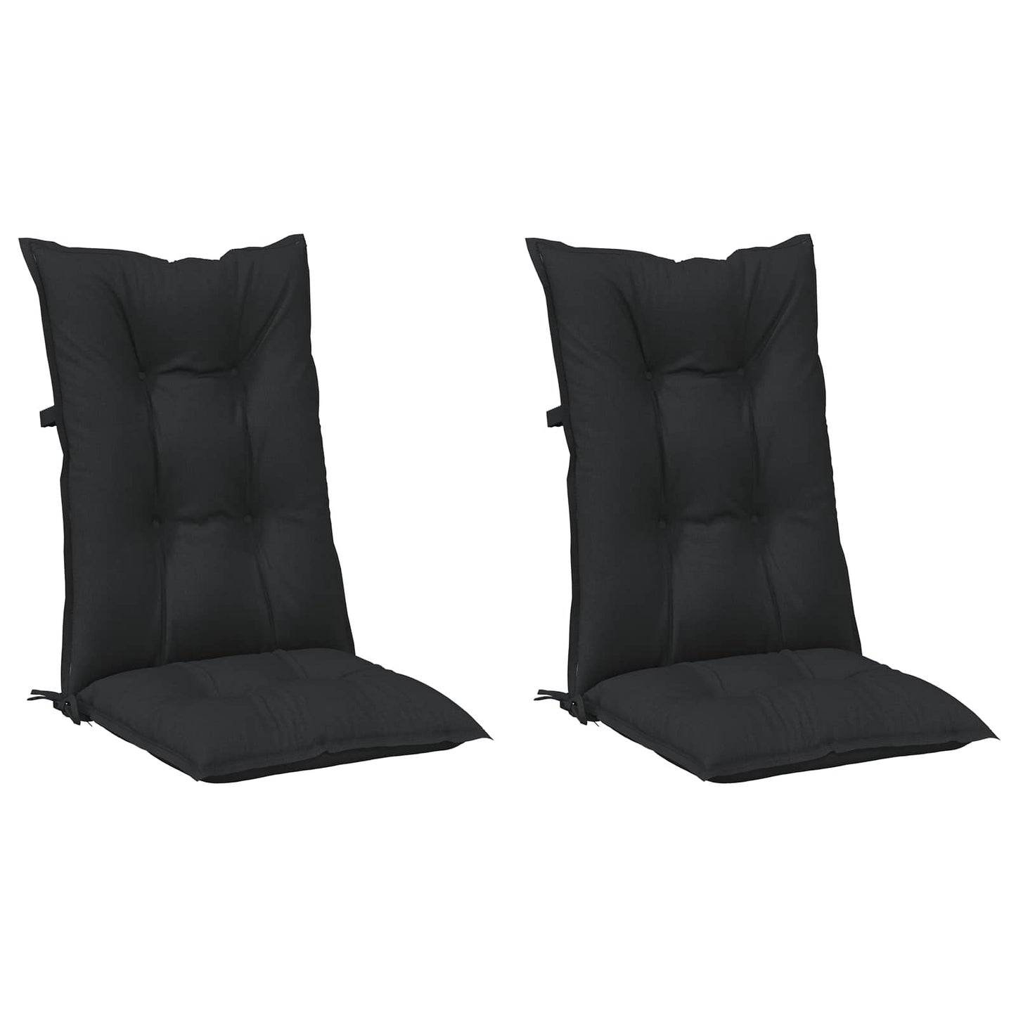 Højrygget Stol Pudepakke 2 pcs Melange Sort 120 x 50 x 7 cm