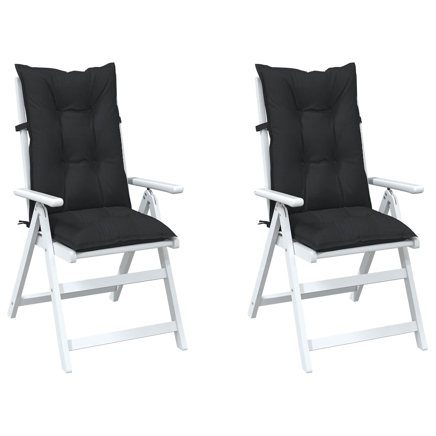 Højrygget Stol Pudepakke 2 pcs Melange Sort 120 x 50 x 7 cm