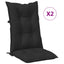 Højrygget Stol Pudepakke 2 pcs Melange Sort 120 x 50 x 7 cm