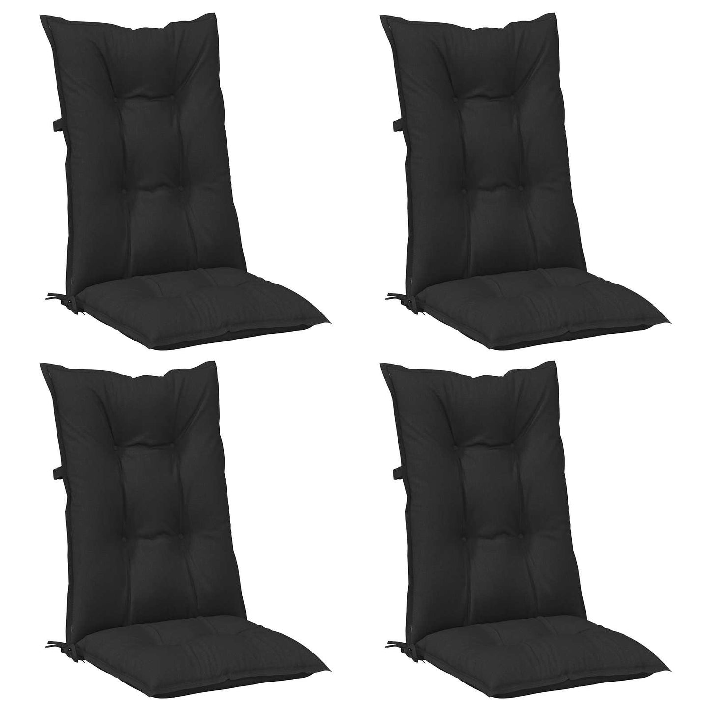 Højrygget Stol Pudepakke 4 pcs Melange Sort 120 x 50 x 7 cm