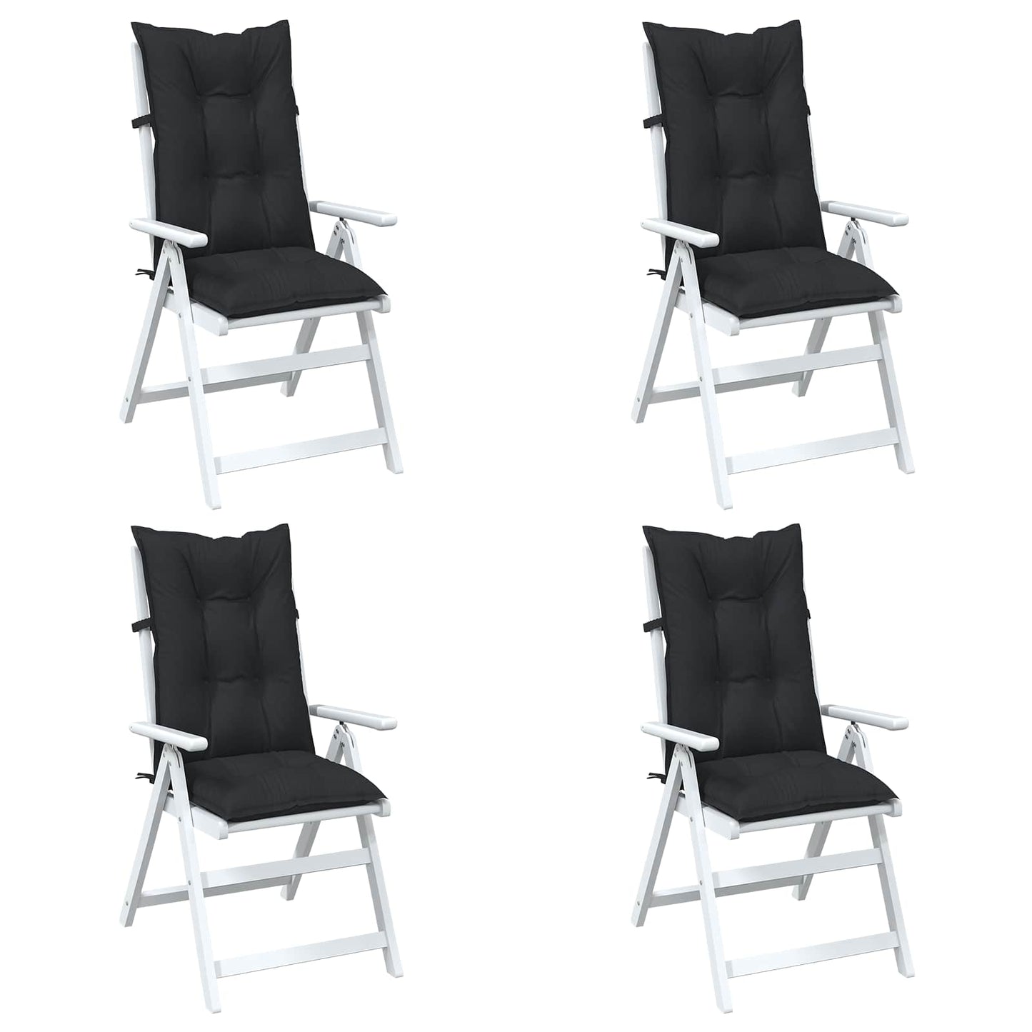 Højrygget Stol Pudepakke 4 pcs Melange Sort 120 x 50 x 7 cm