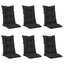 Højrygget Stol Pudepakke 6 pcs Melange Sort 120 x 50 x 7 cm
