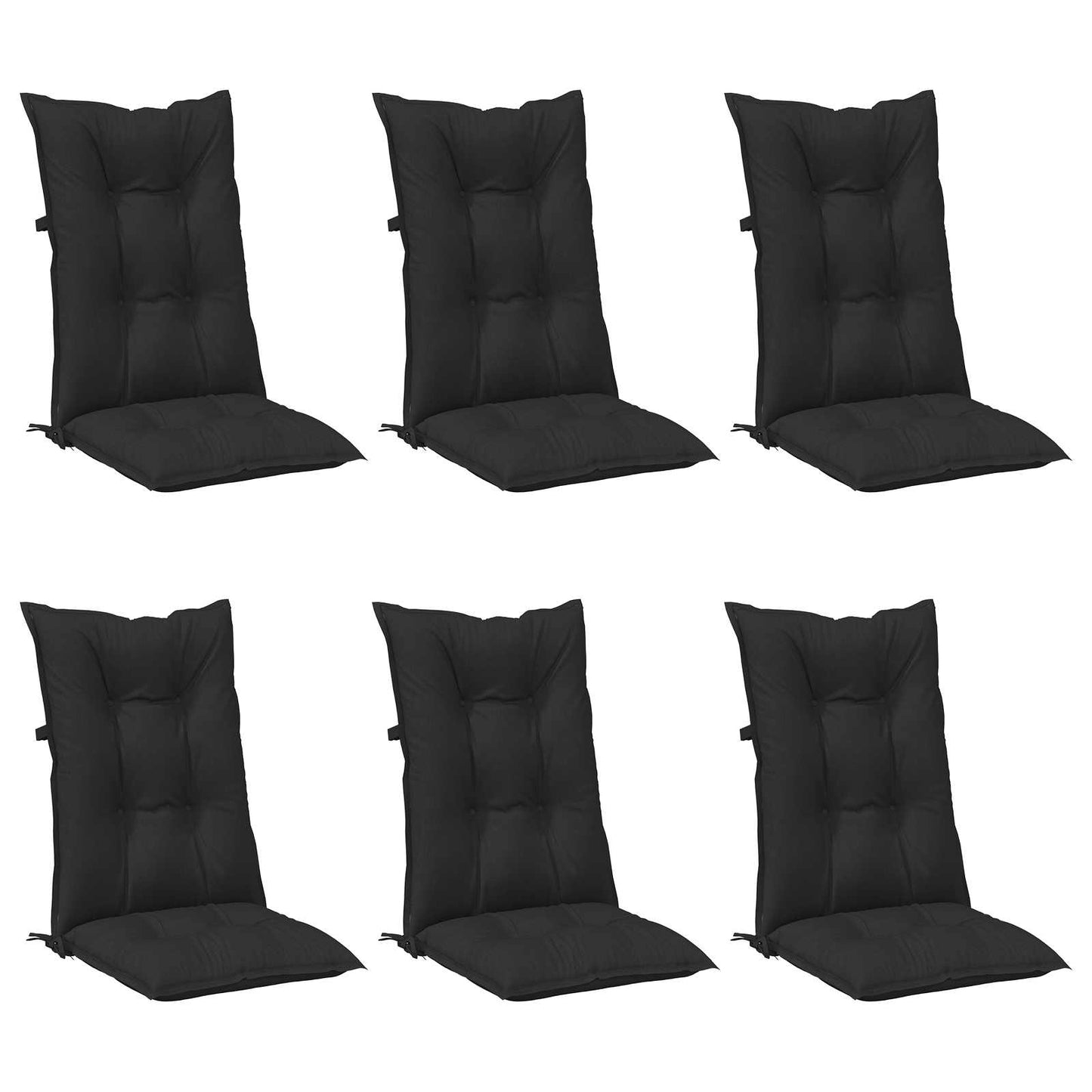 Højrygget Stol Pudepakke 6 pcs Melange Sort 120 x 50 x 7 cm