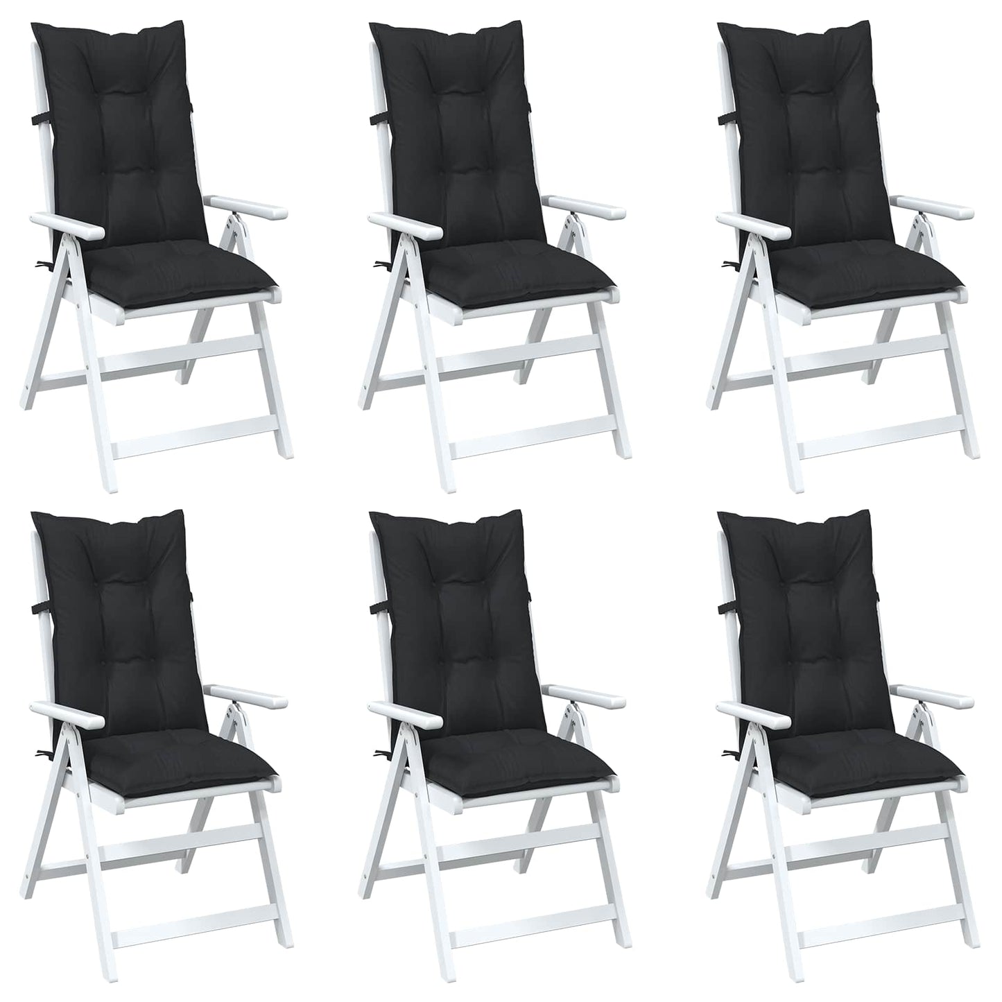 Højrygget Stol Pudepakke 6 pcs Melange Sort 120 x 50 x 7 cm