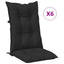 Højrygget Stol Pudepakke 6 pcs Melange Sort 120 x 50 x 7 cm