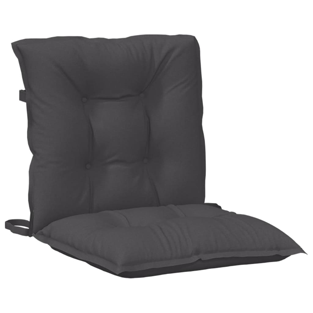 stolehynder med lav ryg 4 stk. 100x50x7 cm stof antracitgrå