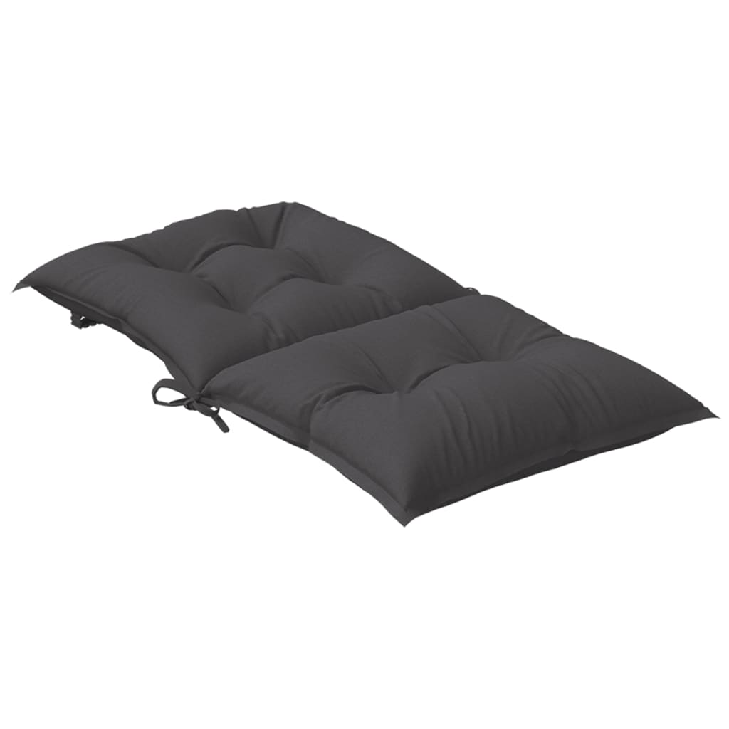 stolehynder med lav ryg 6 stk. 100x50x7 cm stof antracitgrå
