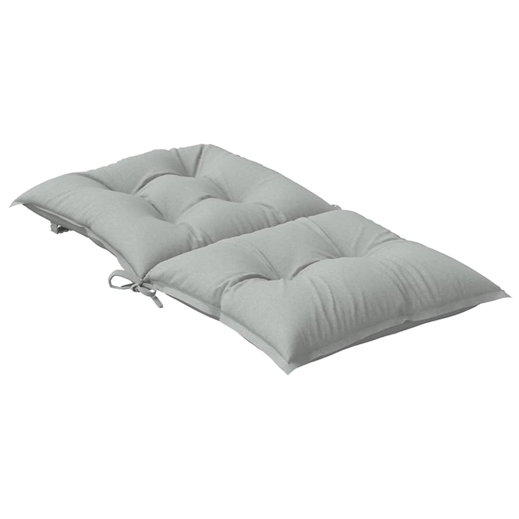 stolehynder med lav ryg 2 stk. 100x50x7 cm stof lysegrå