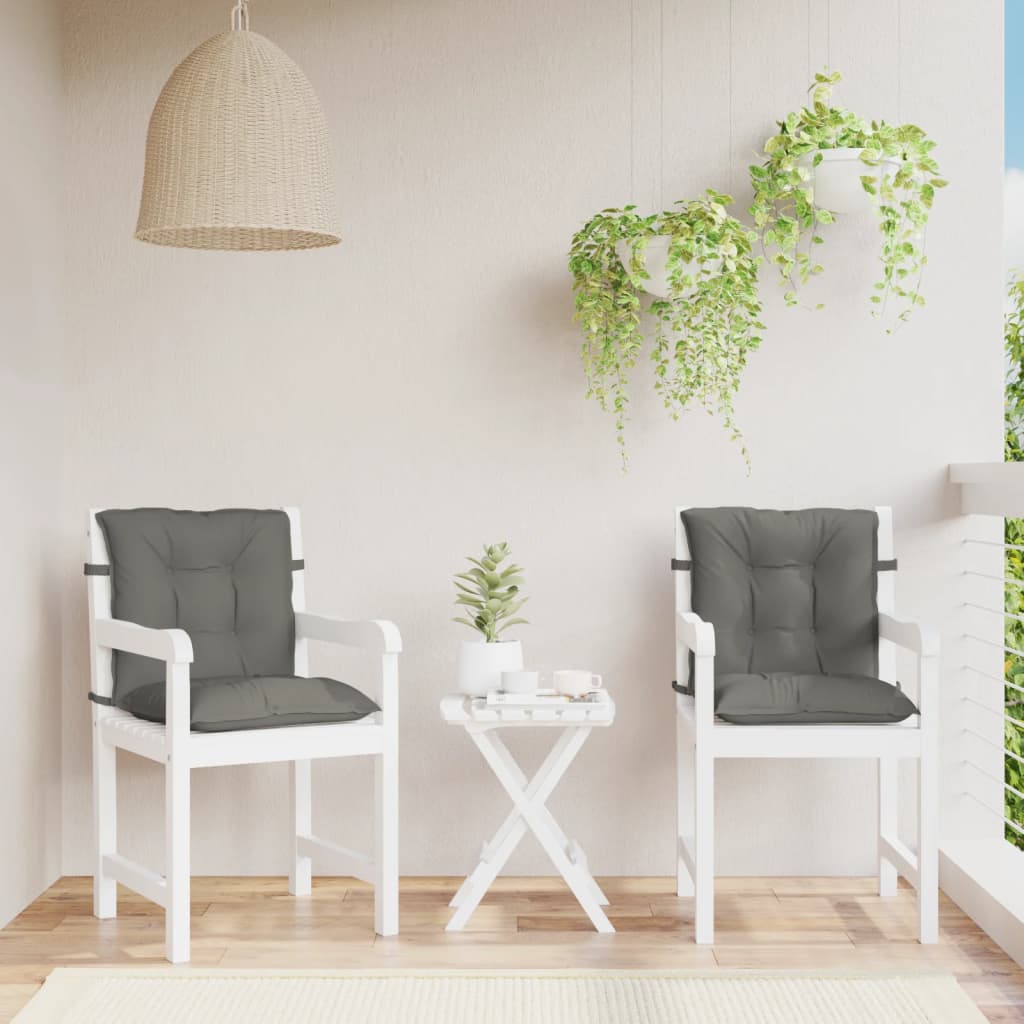 stolehynder med lav ryg 2 stk. 100x50x7 cm stof mørkegrå
