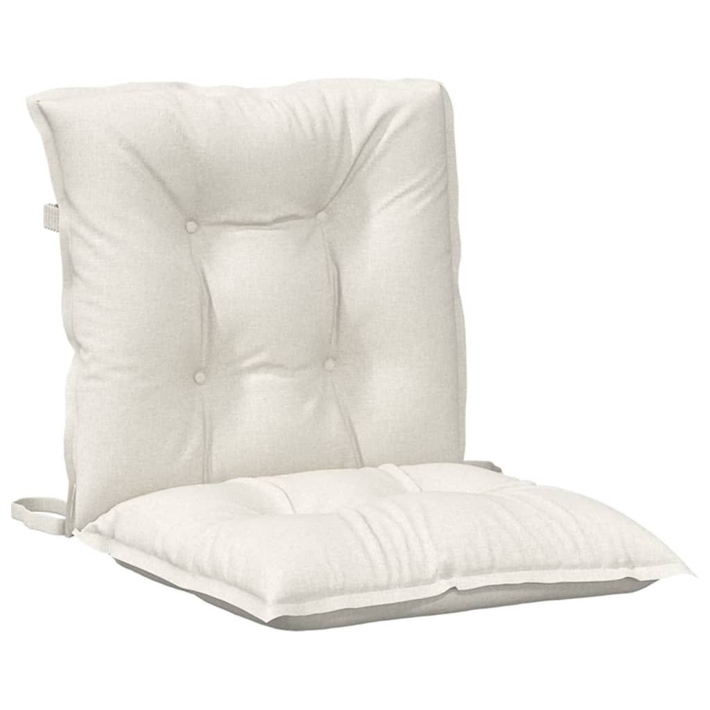 stolehynder med lav ryg 6 stk. 100x50x7 cm stof cremefarvet