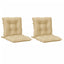 stolehynder med lav ryg 2 stk. 100x50x7 cm stof beige