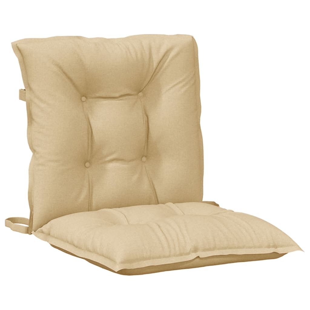 stolehynder med lav ryg 4 stk. 100x50x7 cm stof beige