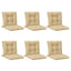 stolehynder med lav ryg 6 stk. 100x50x7 cm stof beige
