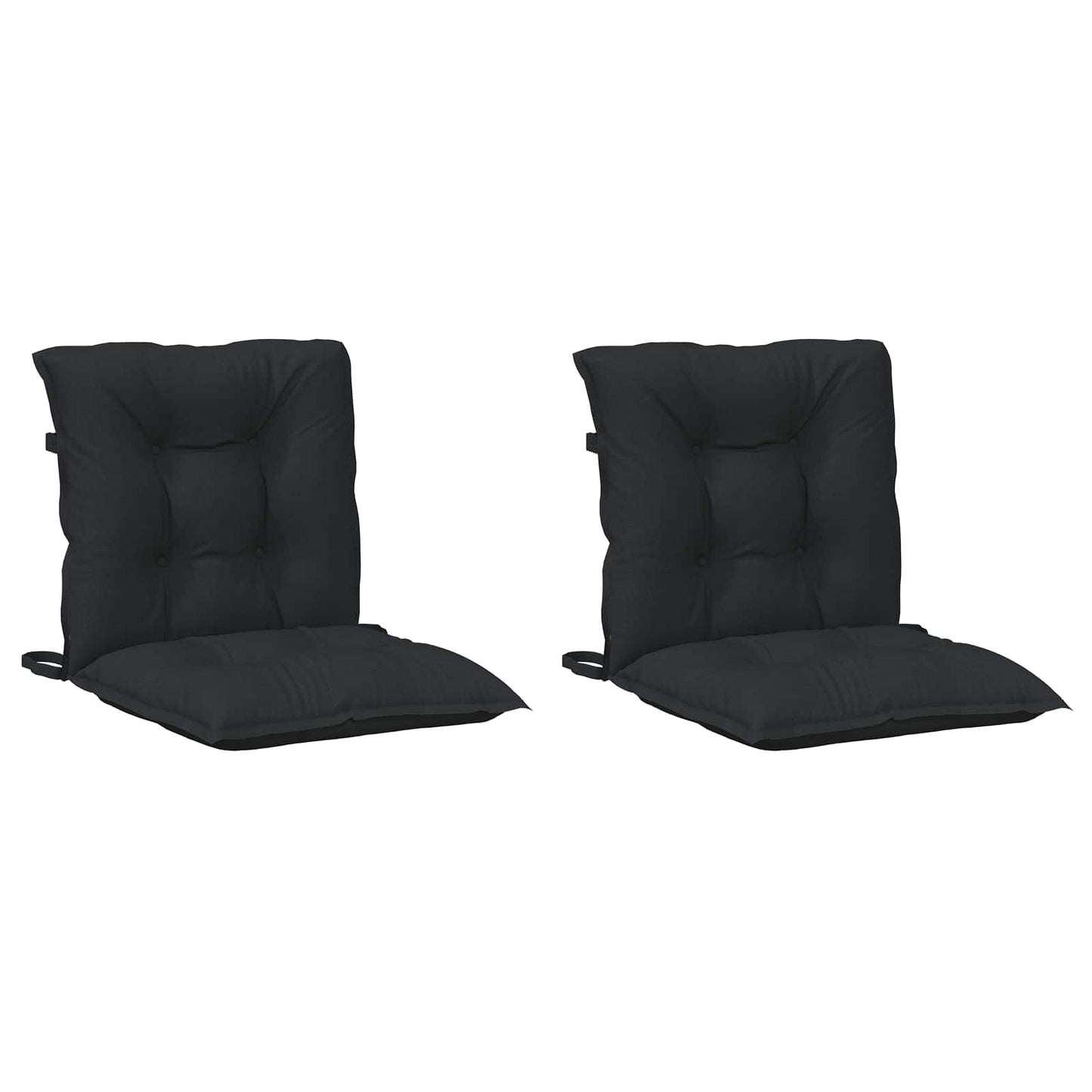 Lavrygget Stolepuder Sæt 2 pcs Melange Sort 100 x 50 x 7 cm