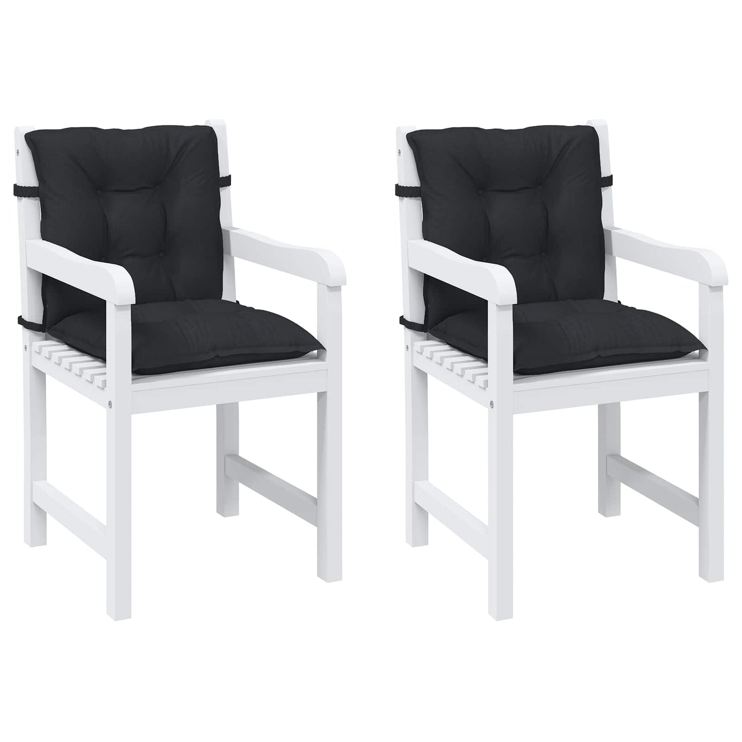 Lavrygget Stolepuder Sæt 2 pcs Melange Sort 100 x 50 x 7 cm