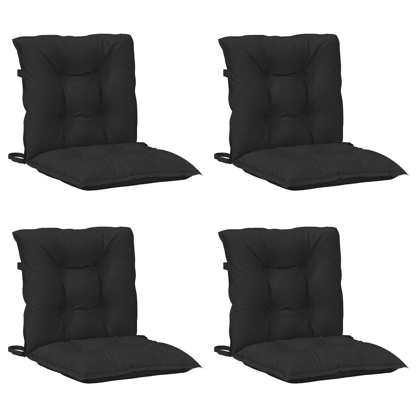 Lavrygget Stolepuder Sæt 4 pcs Melange Sort 100 x 50 x 7 cm