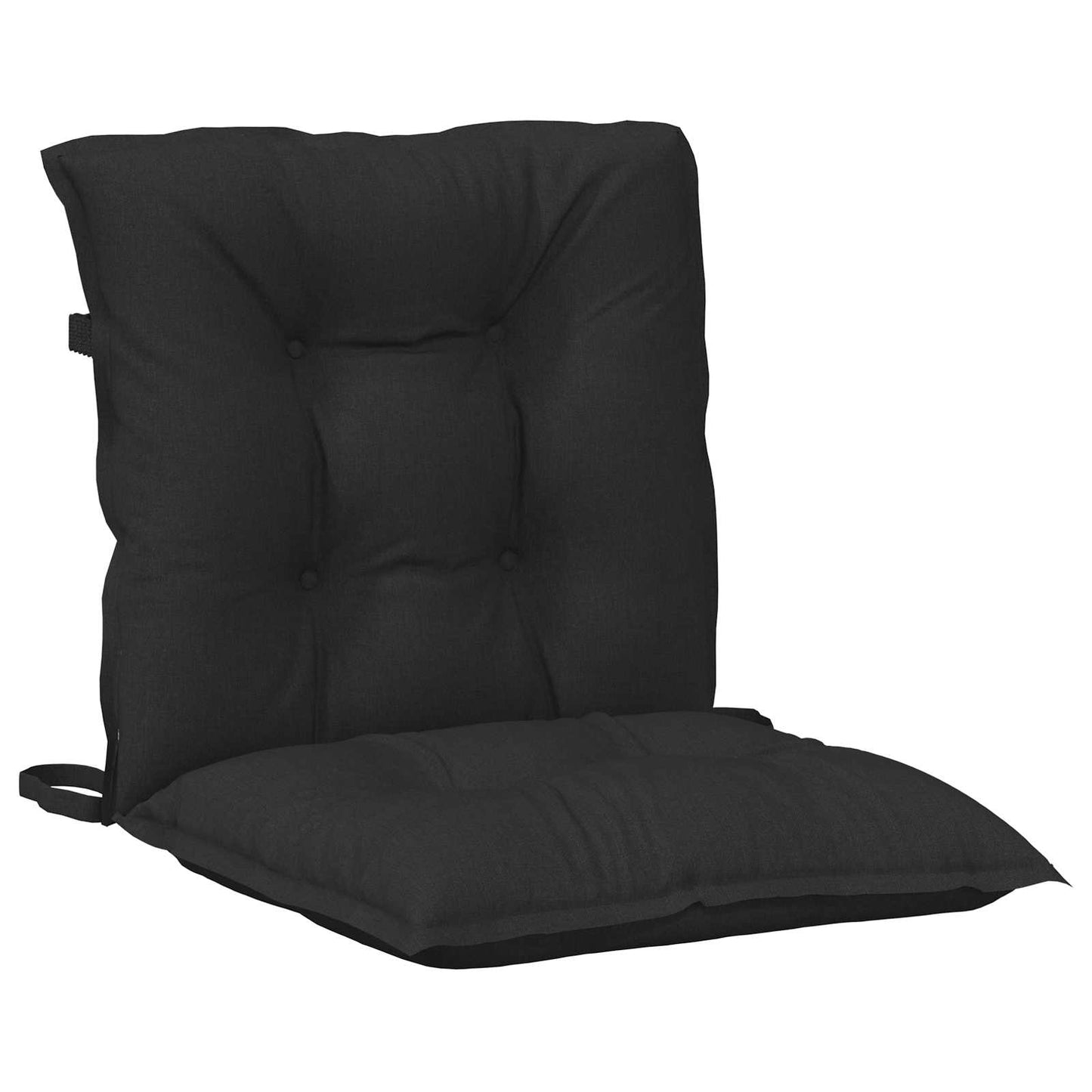 Lavrygget Stolepuder Sæt 4 pcs Melange Sort 100 x 50 x 7 cm
