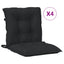 Lavrygget Stolepuder Sæt 4 pcs Melange Sort 100 x 50 x 7 cm