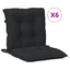 Lavrygget Stolepuder Sæt 6 pcs Melange Sort 100 x 50 x 7 cm