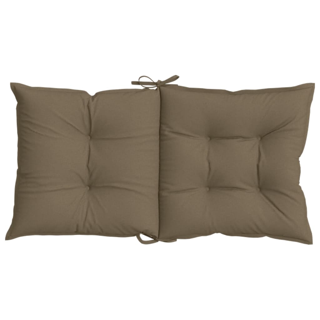 stolehynder med lav ryg 2 stk. 100x50x7 cm stof gråbrun