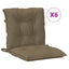 stolehynder med lav ryg 6 stk. 100x50x7 cm stof gråbrun
