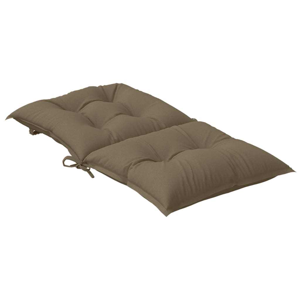 stolehynder med lav ryg 6 stk. 100x50x7 cm stof gråbrun