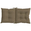 stolehynder med lav ryg 6 stk. 100x50x7 cm stof gråbrun