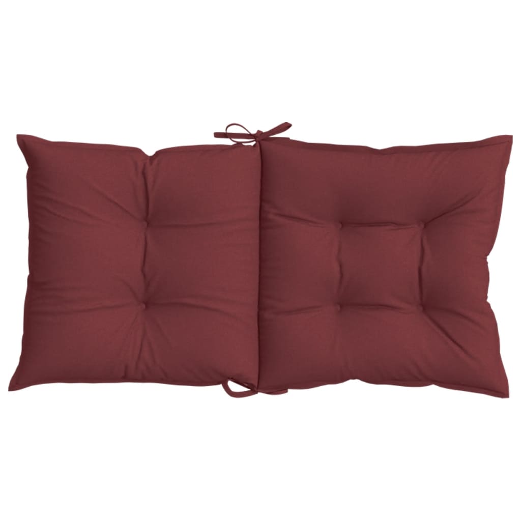 stolehynder med lav ryg 6 stk. 100x50x7 cm stof vinrød