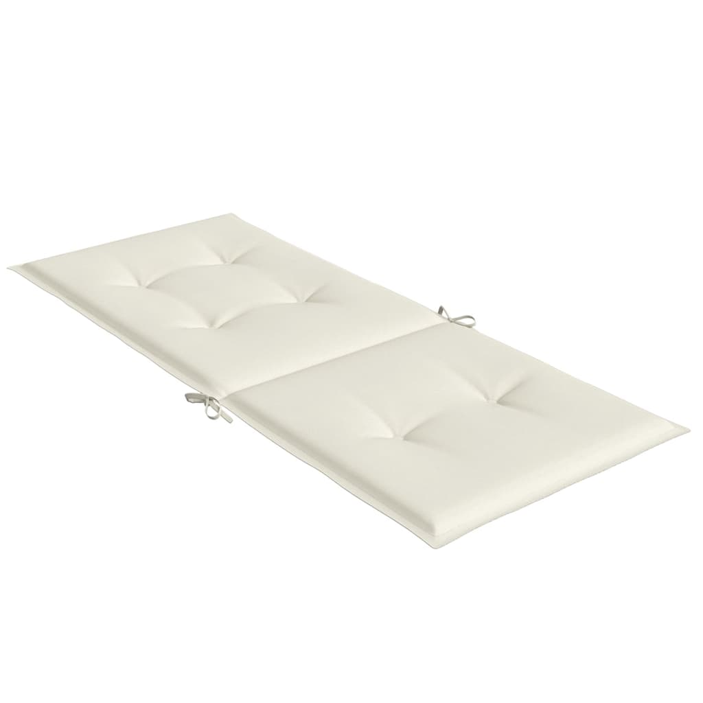 stolehynder med høj ryg 2 stk. 120x50x4 cm stof cremefarvet