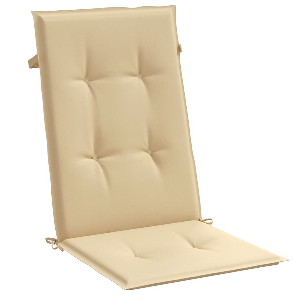 stolehynder med høj ryg 2 stk. 120x50x4 cm stof beige