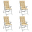 stolehynder med høj ryg 4 stk. 120x50x4 cm stof beige
