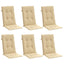 stolehynder med høj ryg 6 stk. 120x50x7 cm stof beige