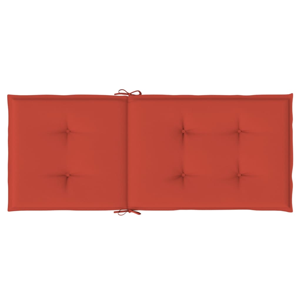 stolehynder med høj ryg 6 stk. 120x50x4 cm stof rød