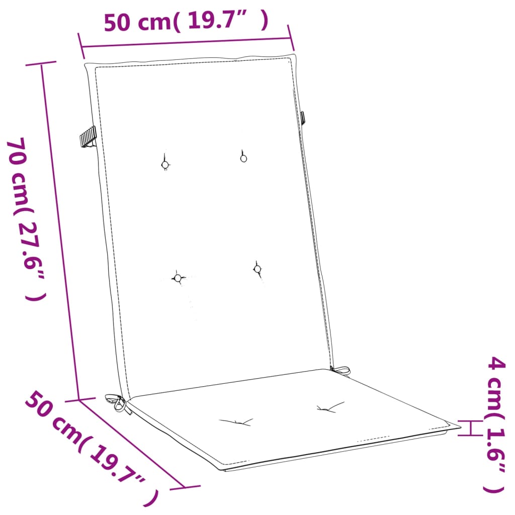 stolehynder med høj ryg 6 stk. 120x50x4 cm stof gråbrun