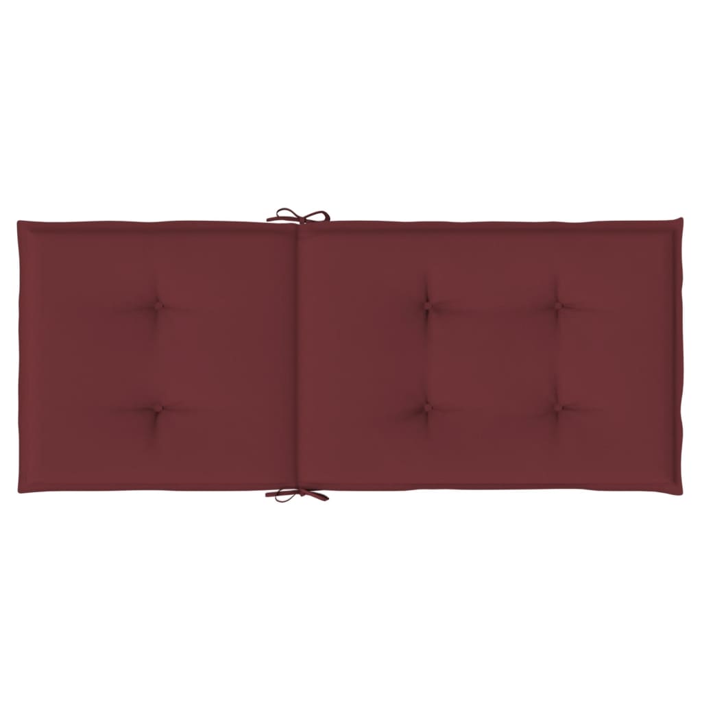 stolehynder med høj ryg 6 stk. 120x50x4 cm stof vinrød