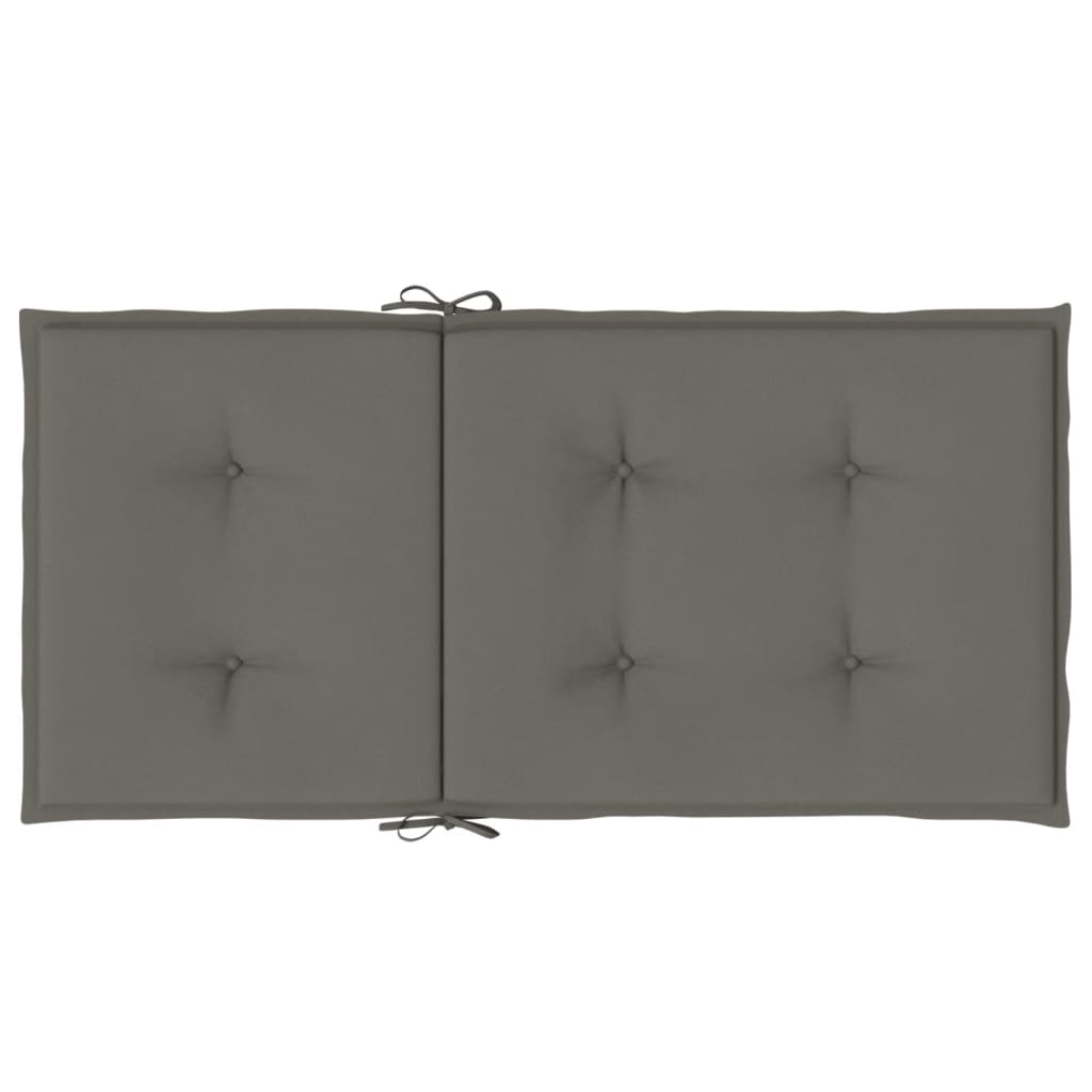 stolehynder med lav ryg 2 stk. 100x50x4 cm stof mørkegrå