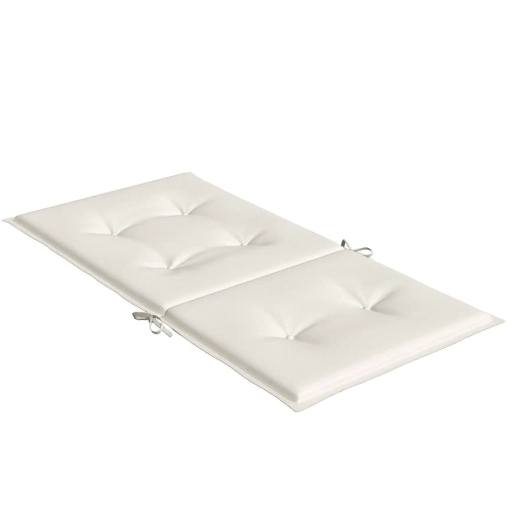 stolehynder med lav ryg 2 stk. 100x50x4 cm stof cremefarvet