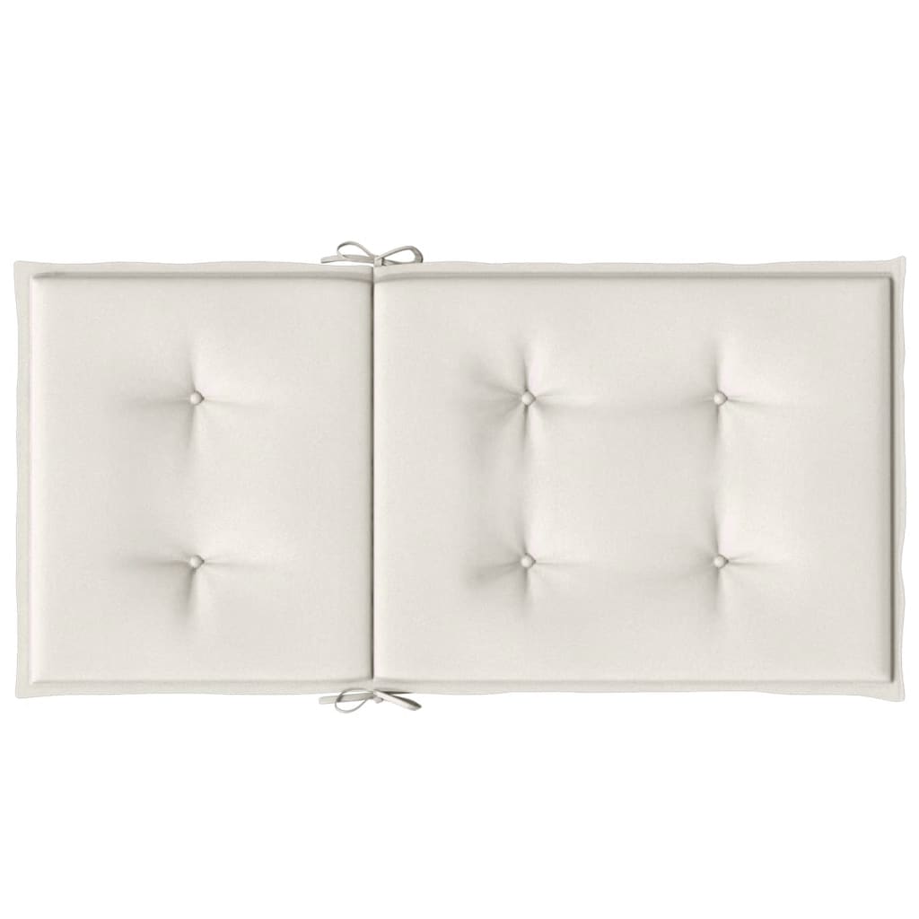 stolehynder med lav ryg 2 stk. 100x50x4 cm stof cremefarvet