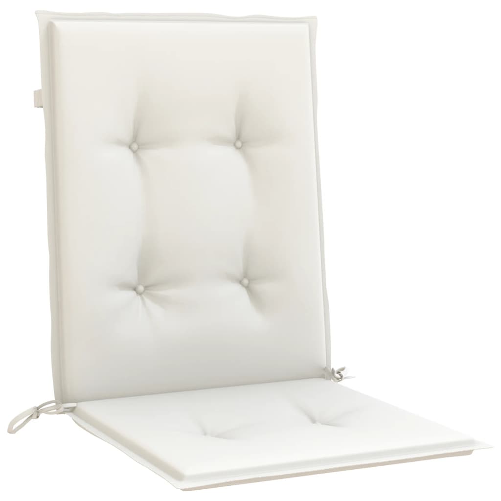 stolehynder med lav ryg 6 stk. 100x50x4 cm stof cremefarvet