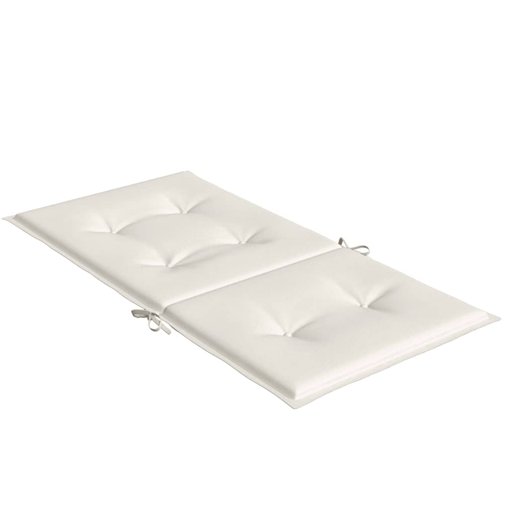 stolehynder med lav ryg 6 stk. 100x50x4 cm stof cremefarvet