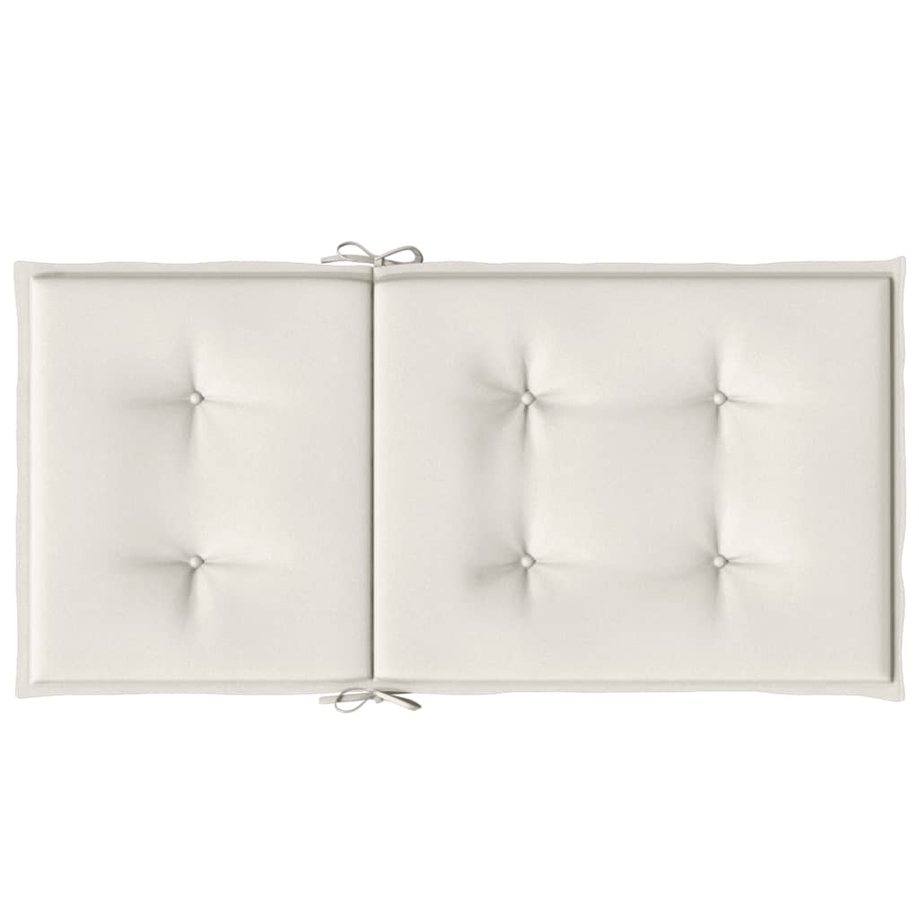 stolehynder med lav ryg 6 stk. 100x50x4 cm stof cremefarvet