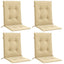 stolehynder med lav ryg 4 stk. 100x50x4 cm stof beige
