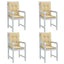 stolehynder med lav ryg 4 stk. 100x50x4 cm stof beige