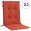 stolehynder med lav ryg 2 stk. 100x50x4 cm stof red