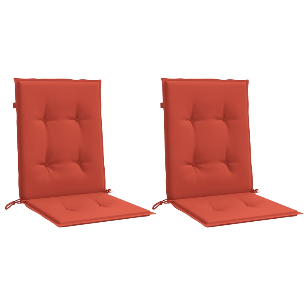 stolehynder med lav ryg 2 stk. 100x50x4 cm stof red