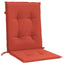 stolehynder med lav ryg 2 stk. 100x50x4 cm stof red