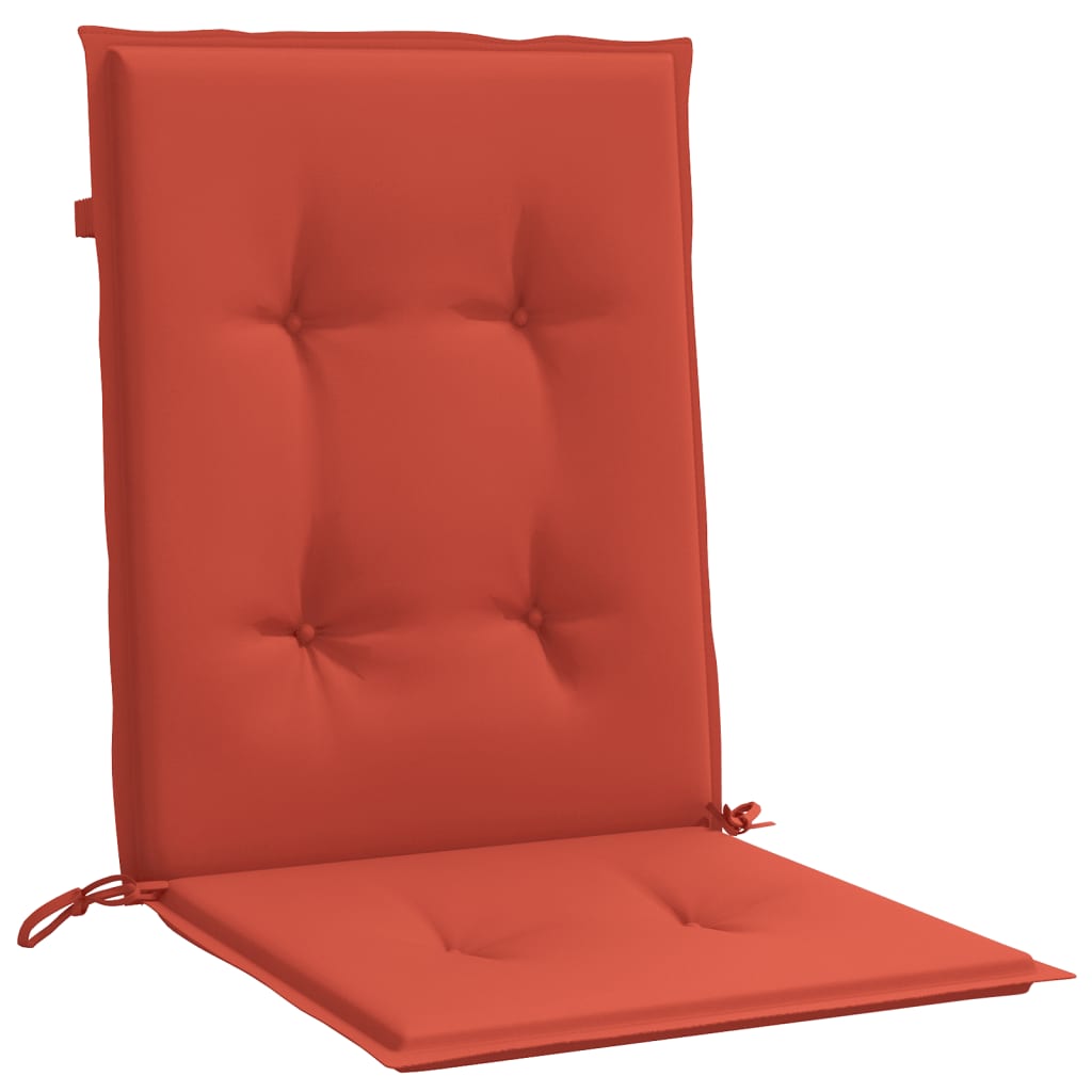stolehynder med lav ryg 2 stk. 100x50x4 cm stof red