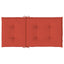 stolehynder med lav ryg 2 stk. 100x50x4 cm stof red